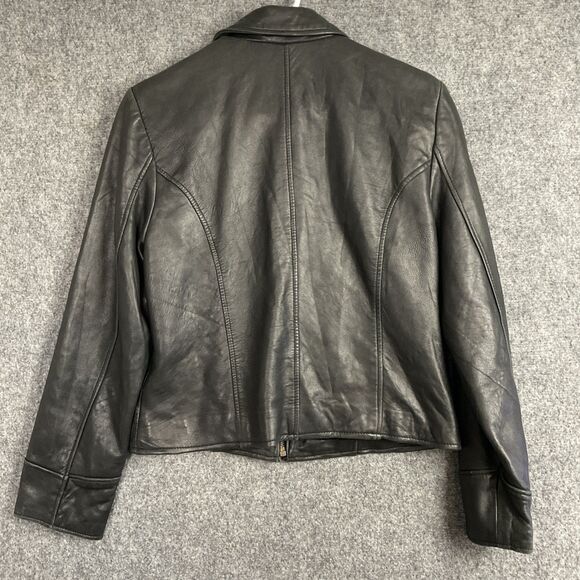 Valerie Stevens Jacket Womens Size 4 Black Lambskin Leather Refined Elegant - Picture 2 of 12